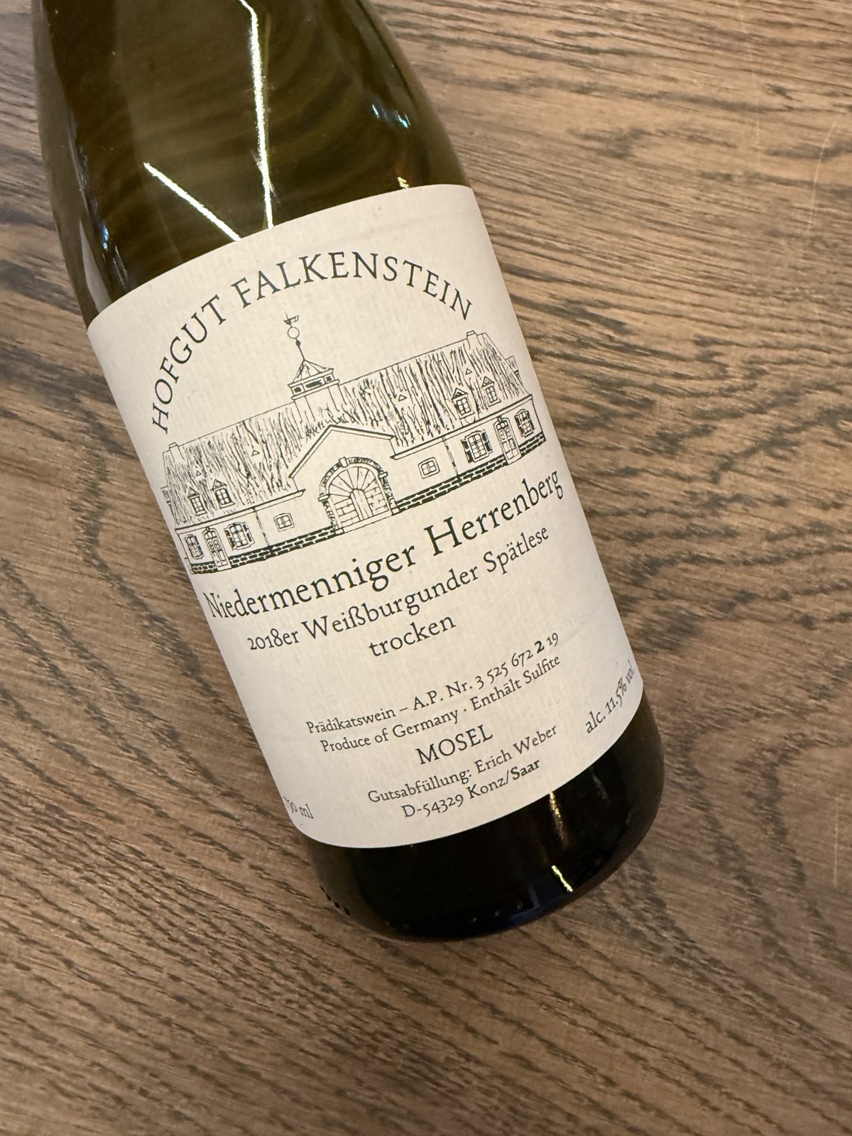 NIEDERMENNINGER HERRENBERG WEISSBURG. TR. SPATLESE AP2  2018