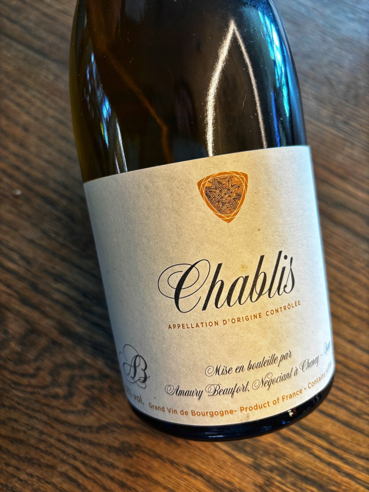 AMAURY BEAUFORT CHABLIS 2020 BIO vol. 12  0.75l.