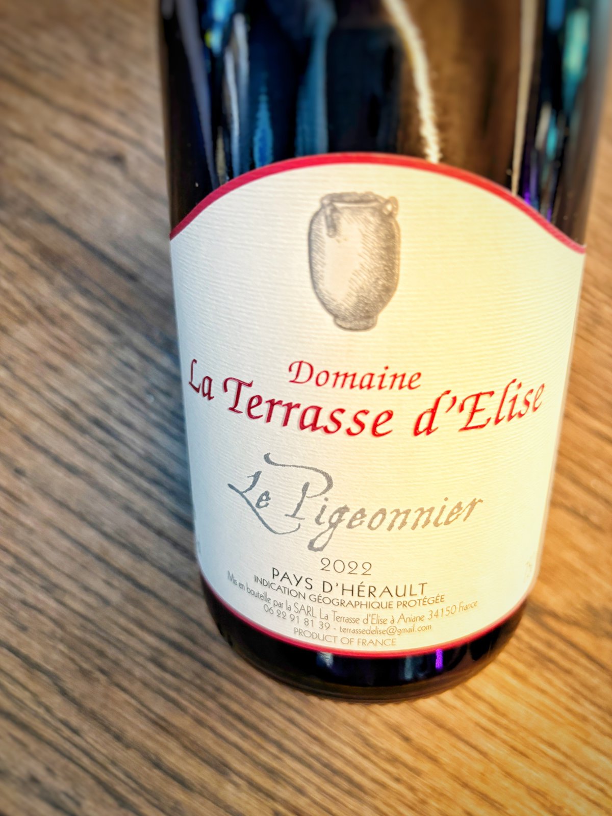 DOMAINE DE LA TERRASSE D ELISE CUVEE LE PIGEONNIER 2022 0.75L. IGP PAYS DE L HERAULT