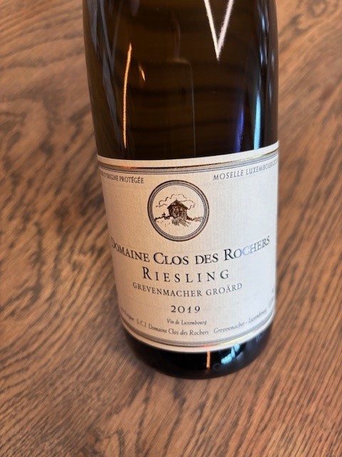 DOMAINE CLOS DES ROCHERS RIESLING  GROARD LUXEMBOURG 2019